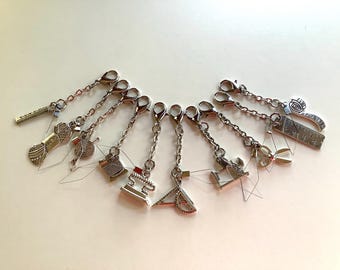 Silver Needle Threaders with Charms for Chatelaine - Set of 2