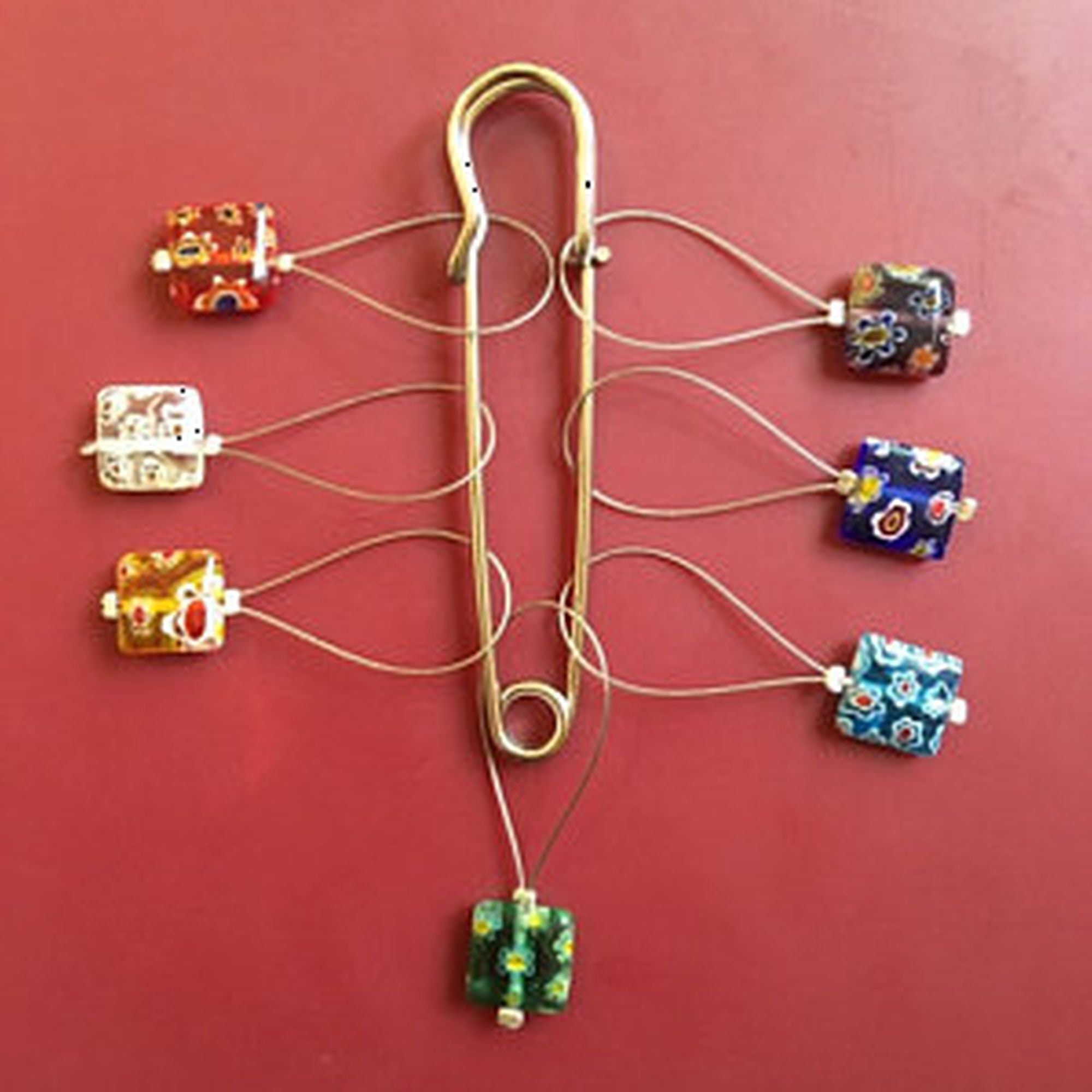 Millefiori Glass Beaded Stitch Markers for Knitting Etsy