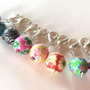 Polymer Clay Crochet Stitch Markers: Set of 8 Fun Knitting Progress Keepers