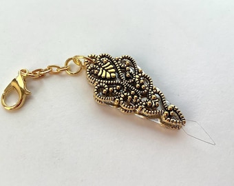 Victorian Style Gold Needle Threader: Chatelaine Sewing Tool