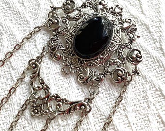 Silver Moon Chatelaine: Victorian Style Sewing Tool Organizer, Vintage Look Accessory