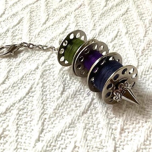 Silver Bobbin Holder for Chatelaine: Sewing Tool Organizer