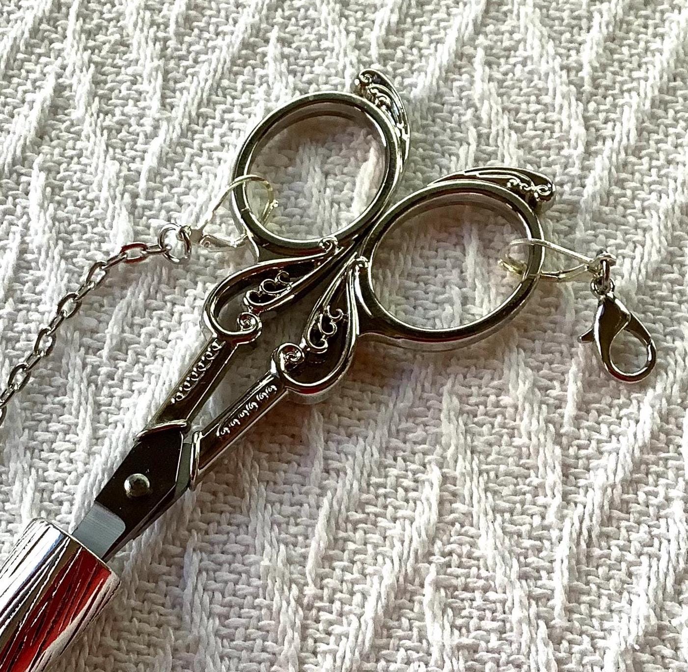 Chain Sheath Victorian Style Silver Scissor Sheath: Chatelaine Accessory With Chain ...