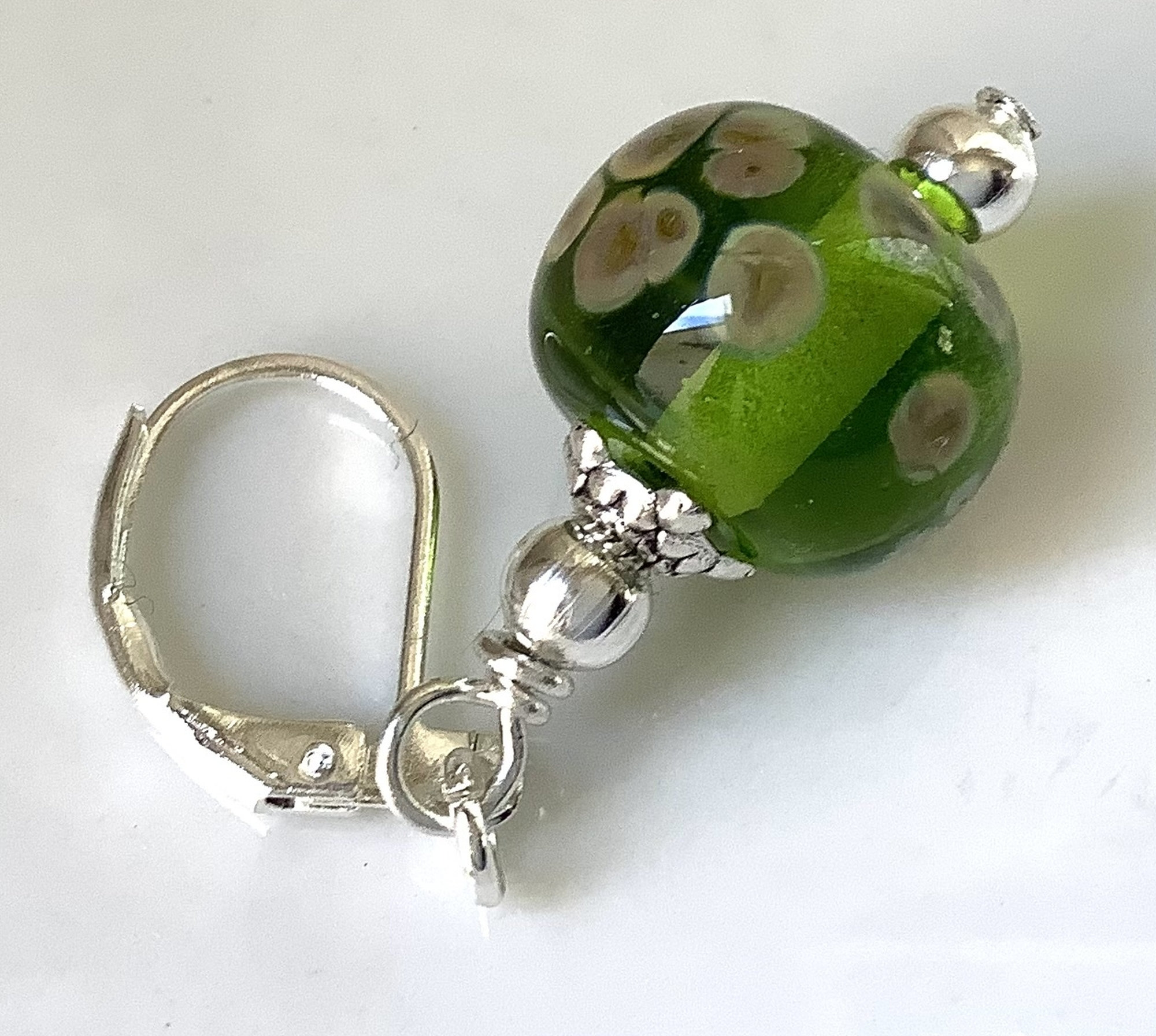 Set of 2 Beautiful Glass Bead Stitch Markers Green Progress Etsy