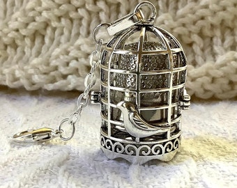 Vintage style thimble cage & thimble, thimble holder, chatelaine tool, Victorian style sewing tool, cage for thimble, needlework and sewing