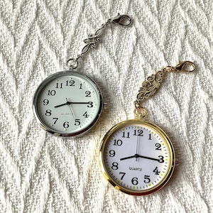 Victorian Style Fob Watch: Silver or Gold Chatelaine Tool