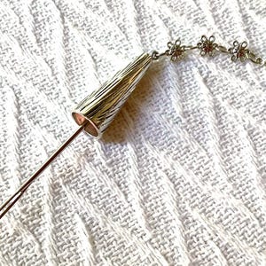 Silver Darning Needle Fob: Wool Needle Keeper with Lobster Clasp