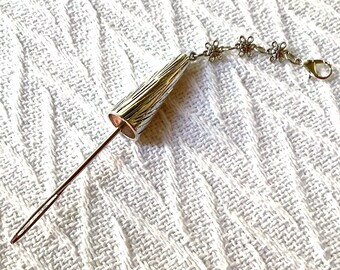 Silver Darning Needle Fob: Wool Needle Keeper with Lobster Clasp