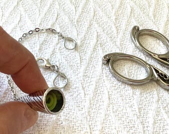 Victorian Style Silver Scissor Sheath: Chatelaine Accessory with Chain, Sewing Tool