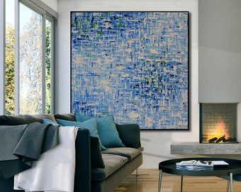 Pintura grande original, Pintura abstracta hecha a mano sobre lienzo, Pintura abstracta grande, Arte mural contemporáneo, Pinturas originales modernas