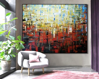 Pintura abstracta original, Arte mural contemporáneo, Pinturas originales modernas, Pintura abstracta grande, Pintura abstracta hecha a mano sobre lienzo