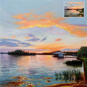Custom landscape portrait, Hand painted oil painting, Original oil painting, Landscape portraits from Photos, Scenery painting