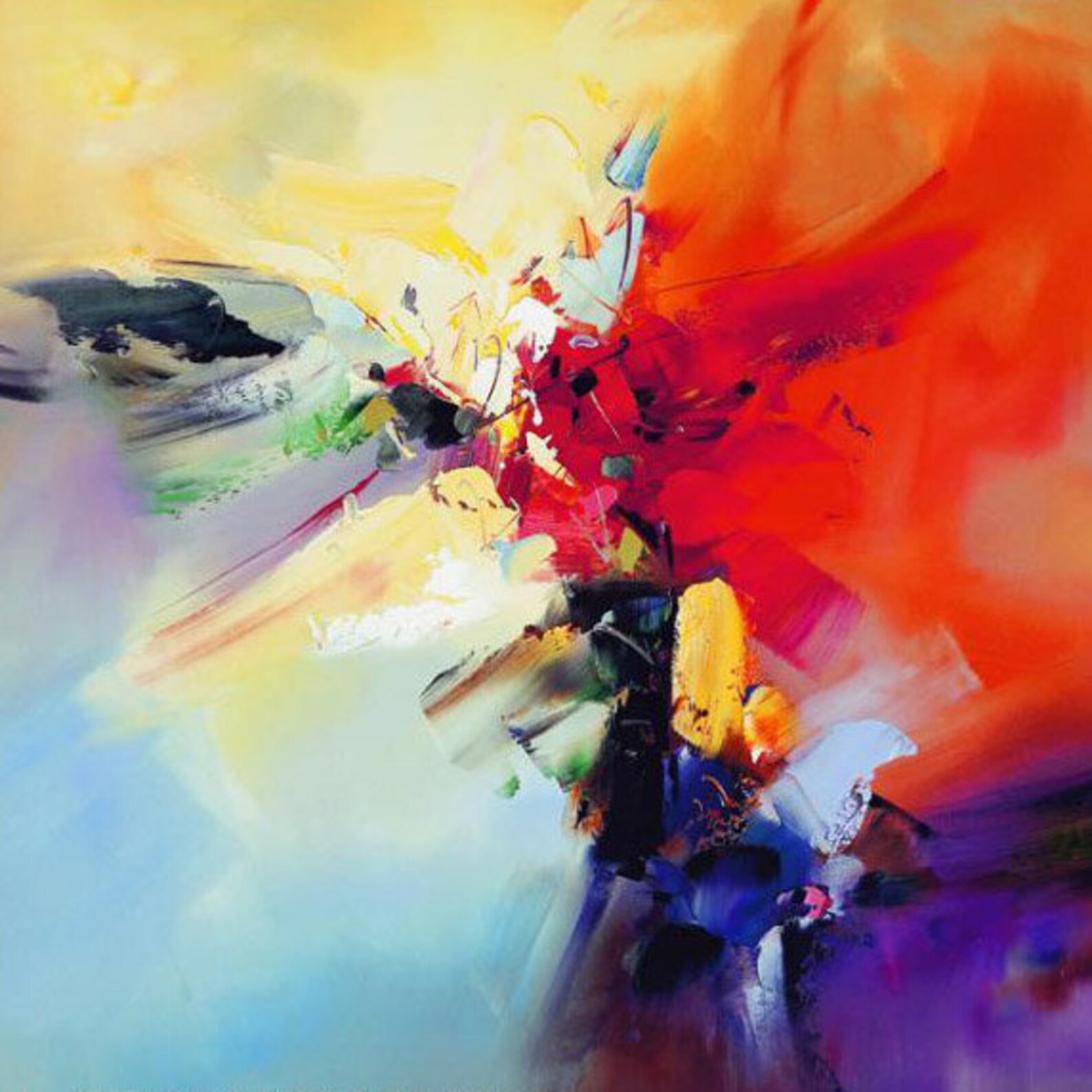 Large Abstract Painting, Contemporary Wall Art, Handmade Art on Canvas