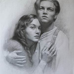 Custom pencil drawing, Original drawing, Personalized portrait, Pencil sketch, Hand drawing portrait from photos