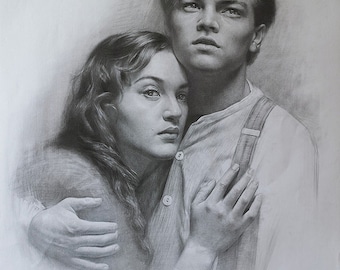 Custom pencil drawing, Original drawing, Personalized portrait, Pencil sketch, Hand drawing portrait from photos