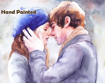 Custom hand painted watercolor painting, Original watercolor art,  Personalized portrait painting, Watercolor portrait from photos