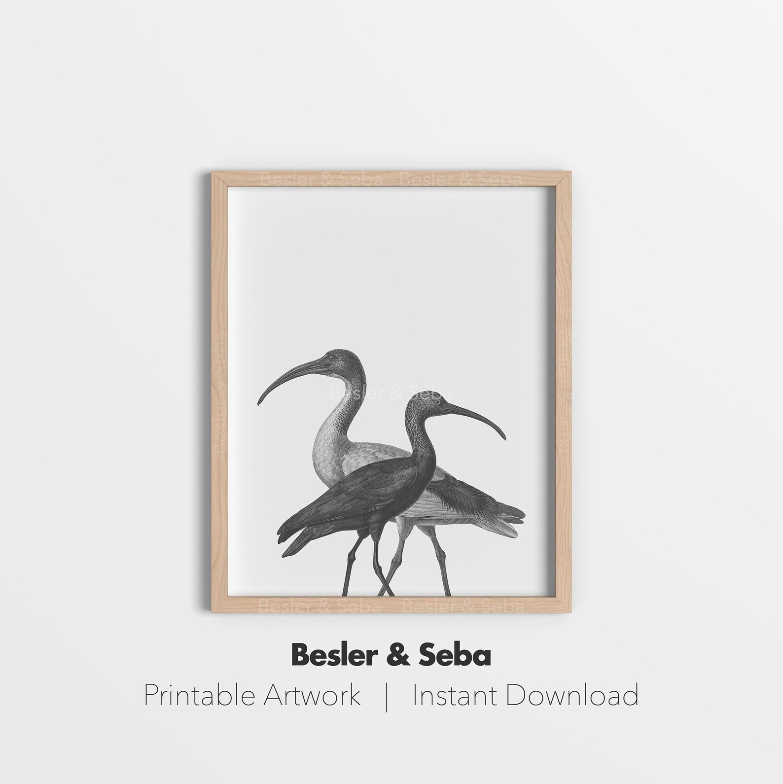 Ibis Birds Printable Wall Art Digital Download Minimalist - Etsy