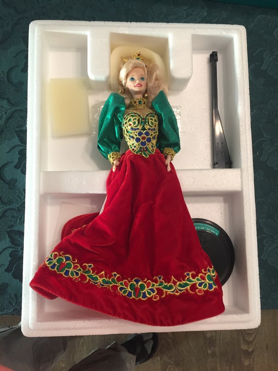 1995 holiday jewel porcelain barbie