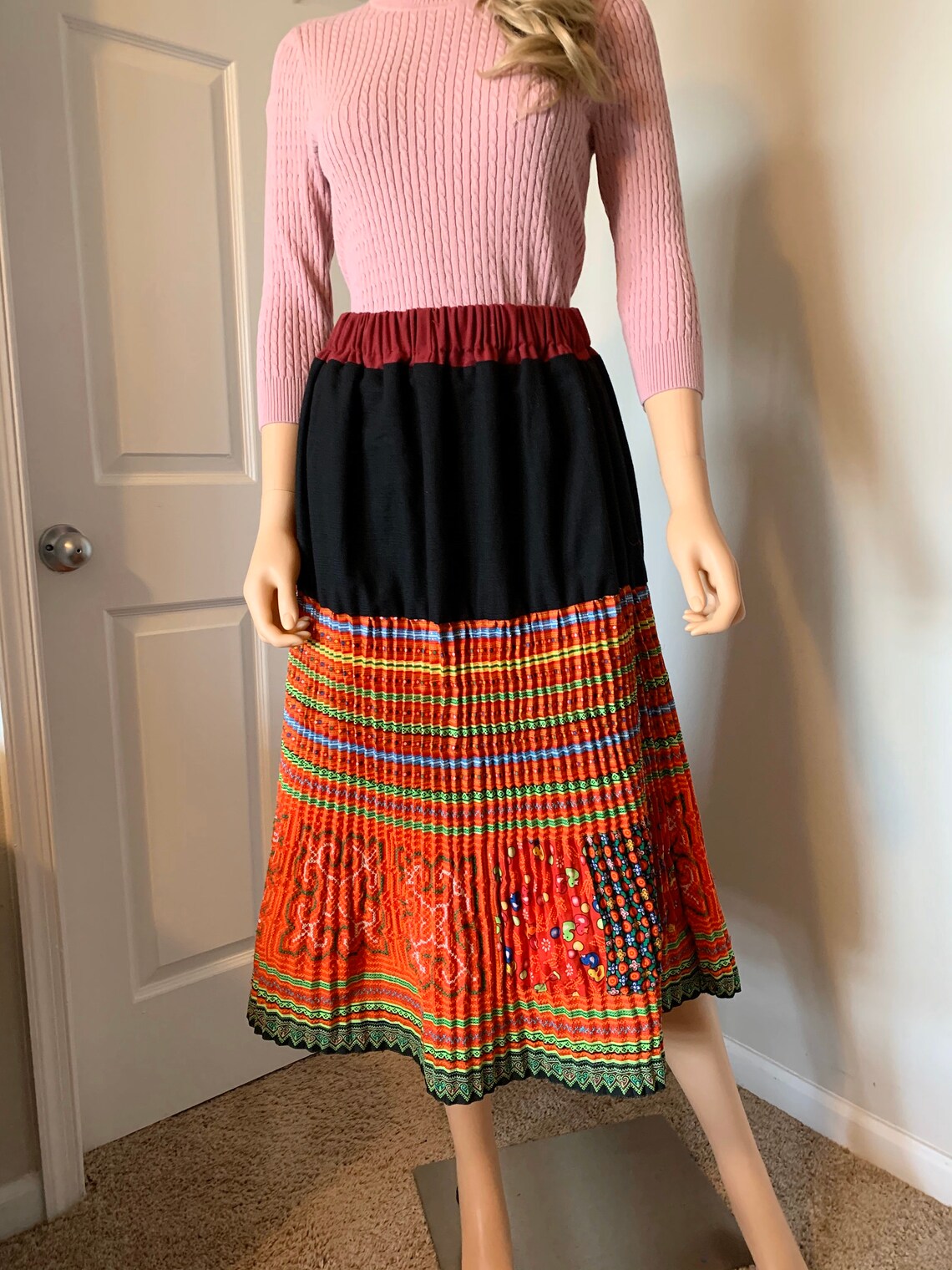 Modern skirt Tribal Skirt Colorful Skirt Embroidery Etsy
