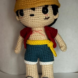 Handmade Crochet Luffy - Adorable Straw Hat Pirate Plushie