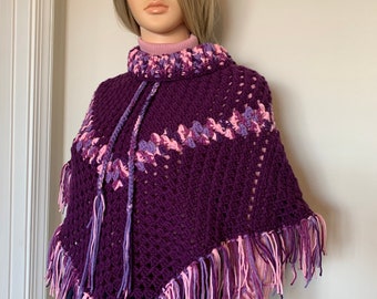 Winter Poncho |Crochet Poncho | Ponchos | Women Poncho | Winter Wrap | Knitting Poncho |Boho Poncho |Elegance Poncho | Cowl neck poncho