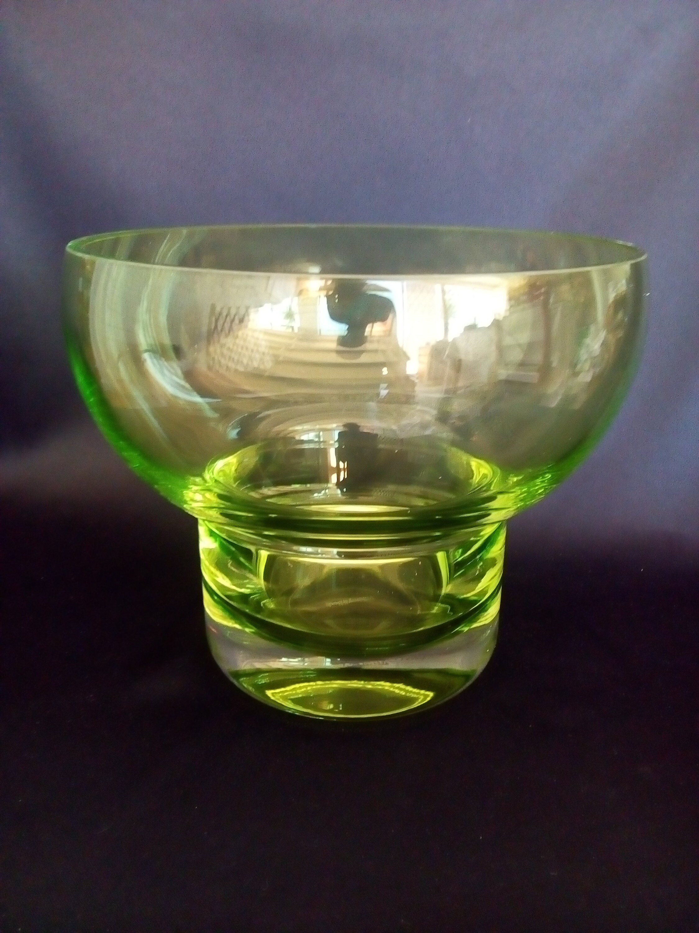 Stunning Vintage Rare Villeroy and Boch Green Crystal Compote Etsy