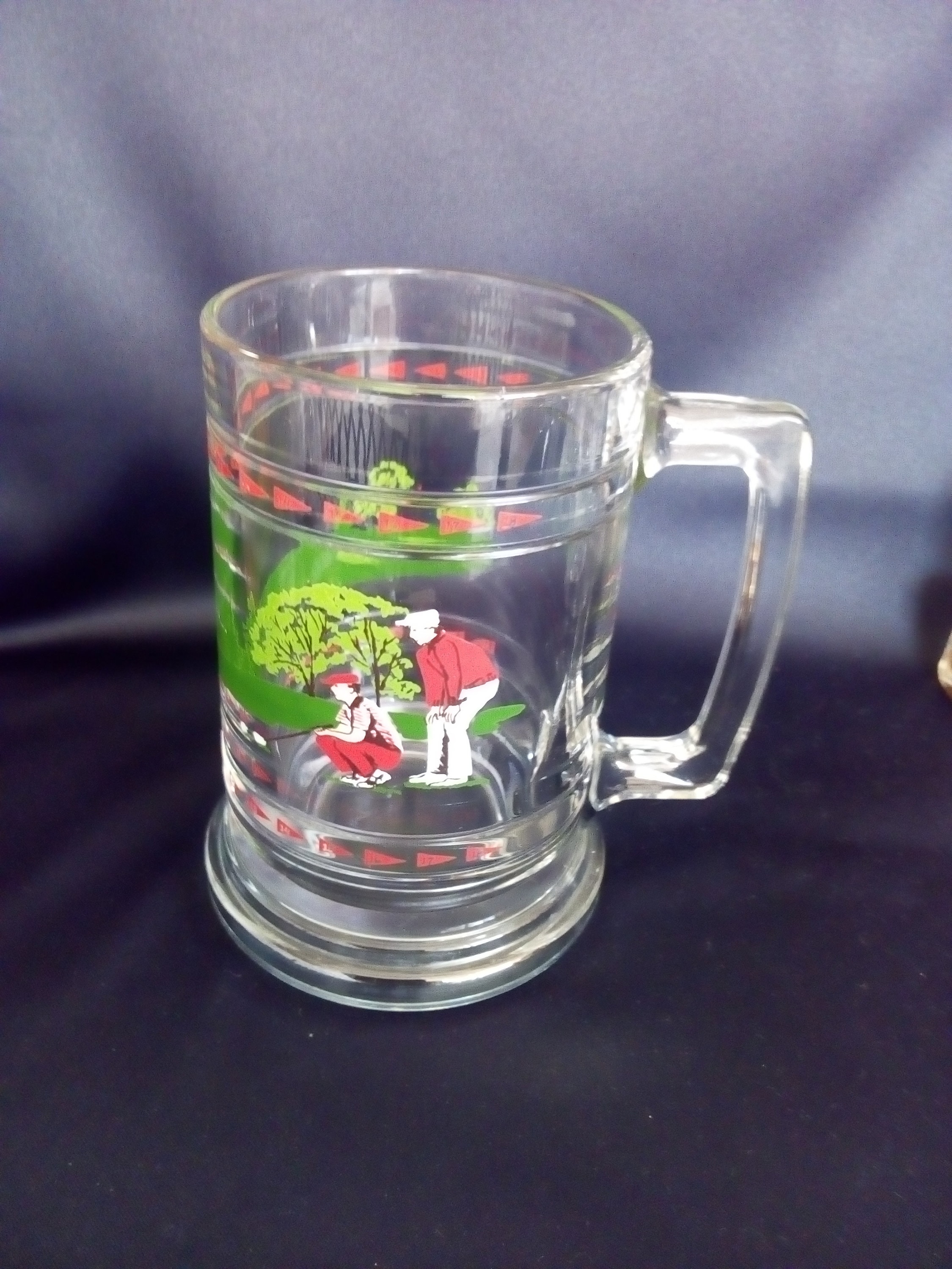Princess House Large Crystal Beer Mug Golfing 1970's Etsy