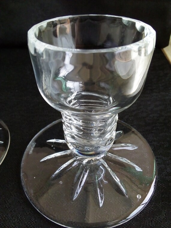 Two Vintage Galway Crystal Candle Holders Collectible Glass Art