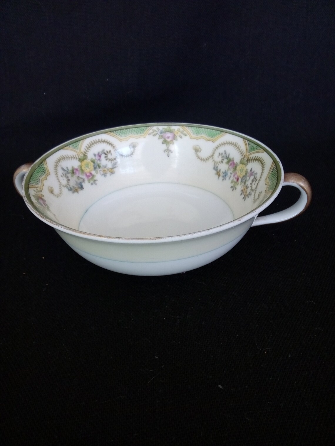 Antique Noritake M Soup Bowl Hand Painted Japan 1918 Etsy