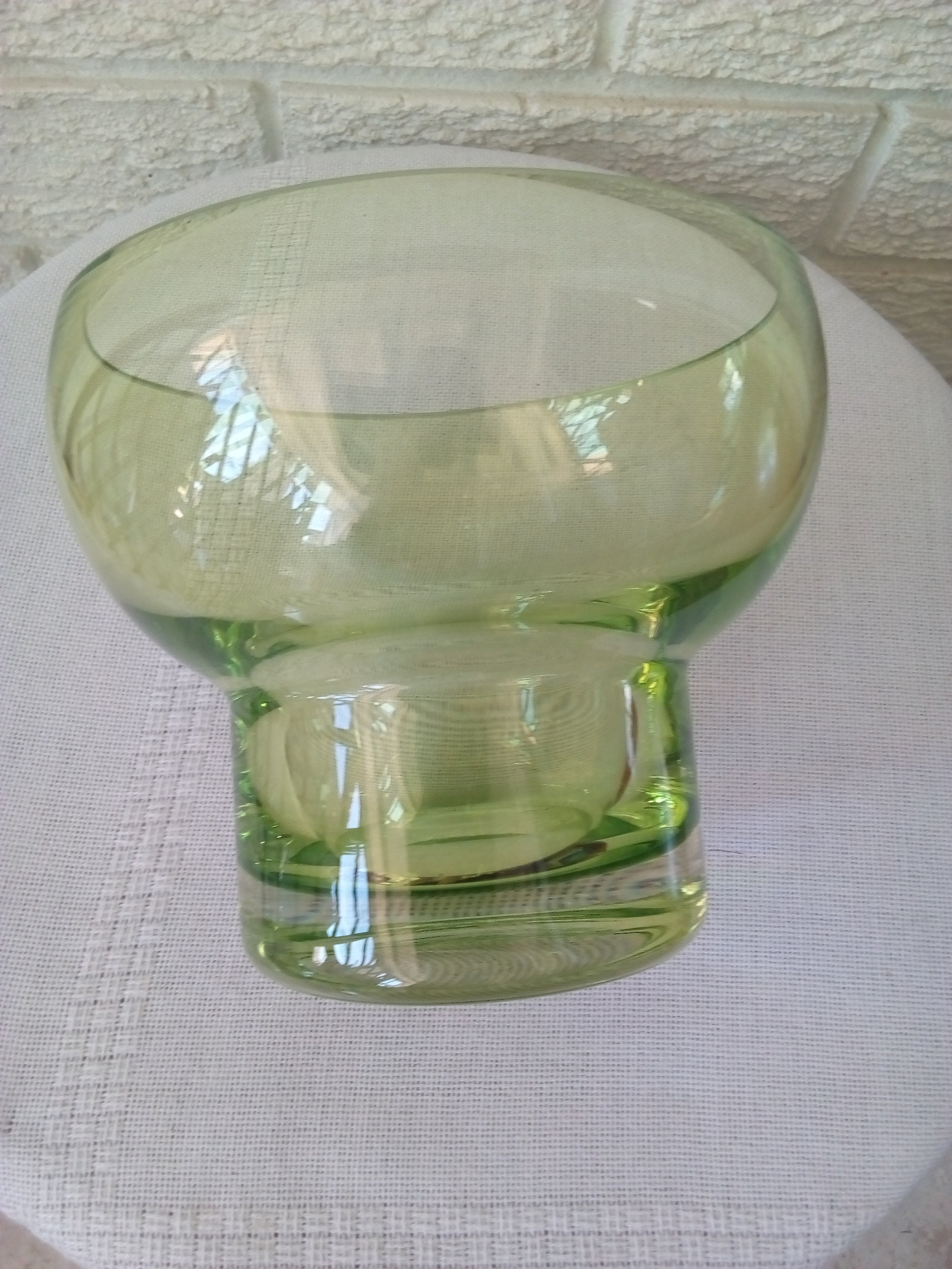 Stunning Vintage Rare Villeroy and Boch Green Crystal Compote Etsy