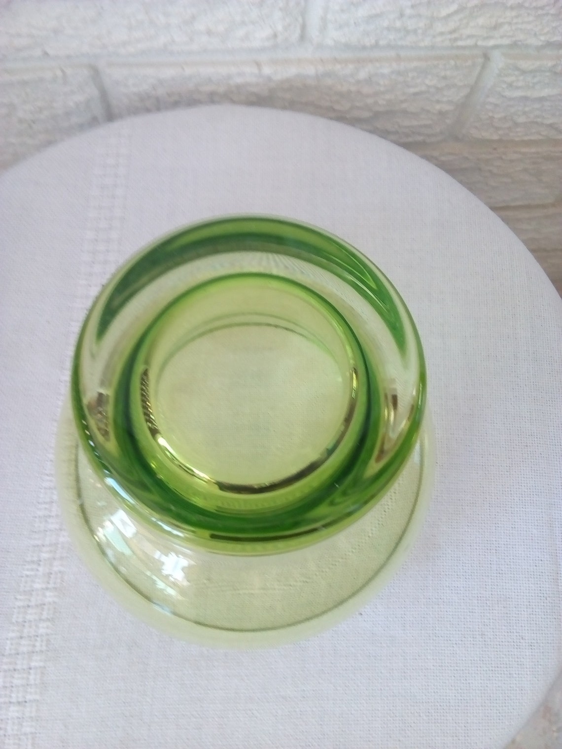Stunning Vintage Rare Villeroy and Boch Green Crystal Compote Etsy