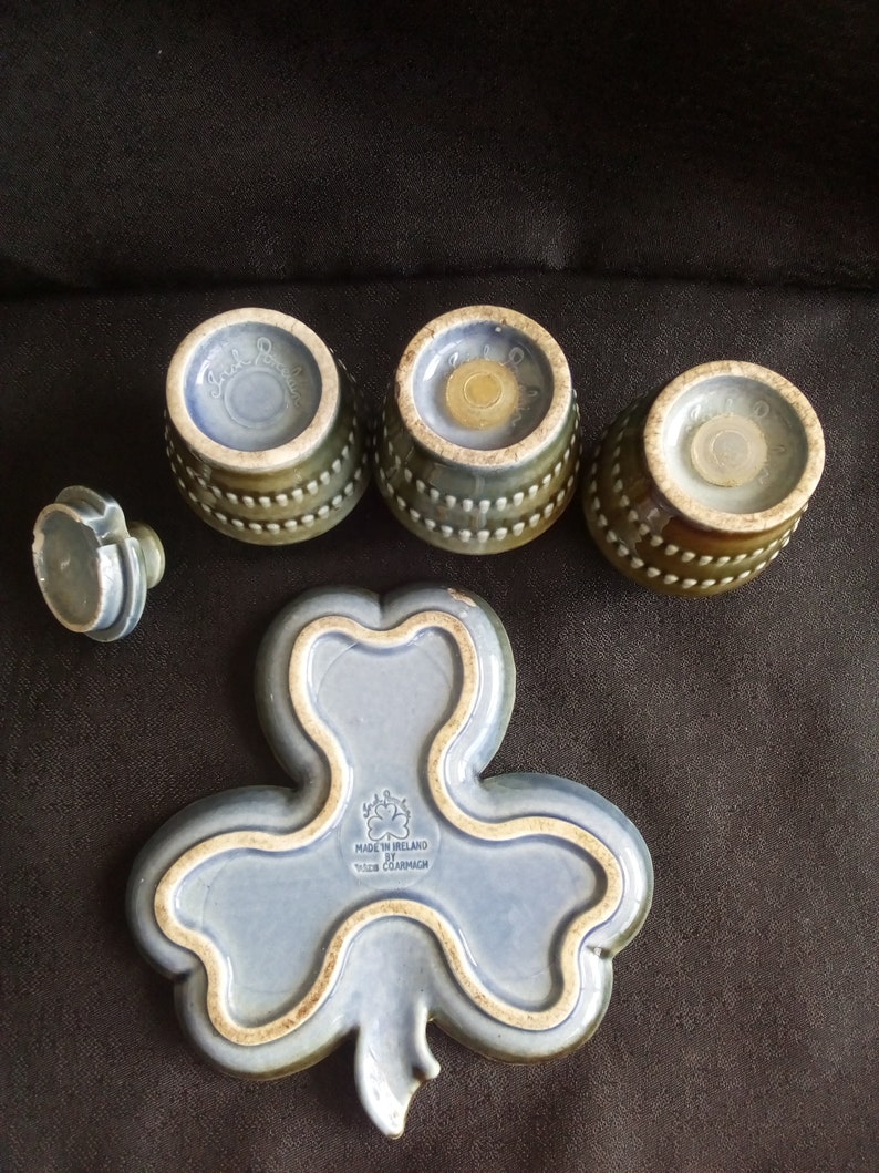 Vintage Wade Co Armagh Irish Porcelain Salt Pepper Mustard Pot Etsy