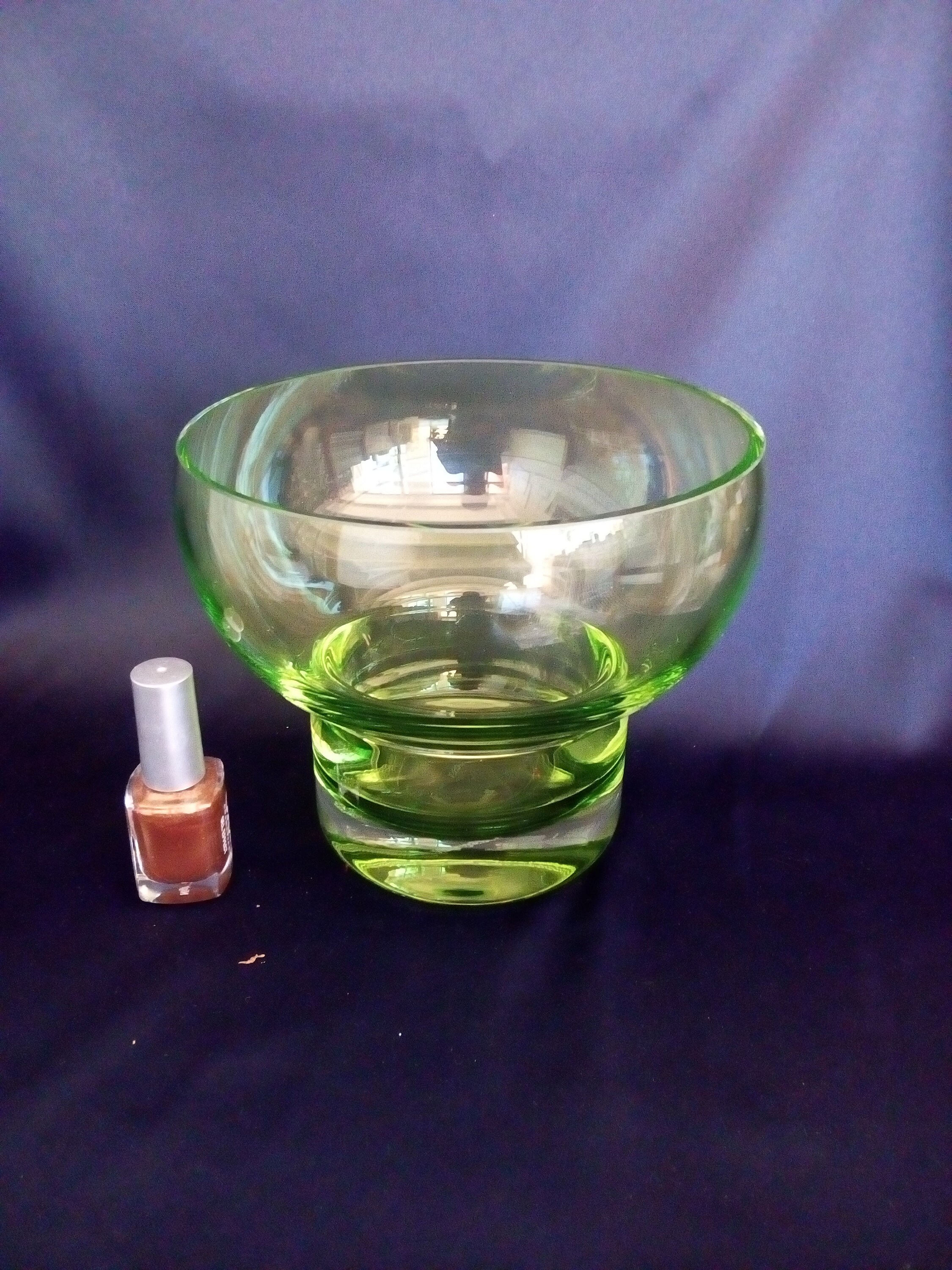 Stunning Vintage Rare Villeroy and Boch Green Crystal Compote Etsy