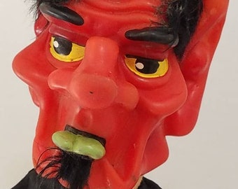 Vintage Satan Hand Puppet Theater Rubber Head Devil Lucifer Glove
