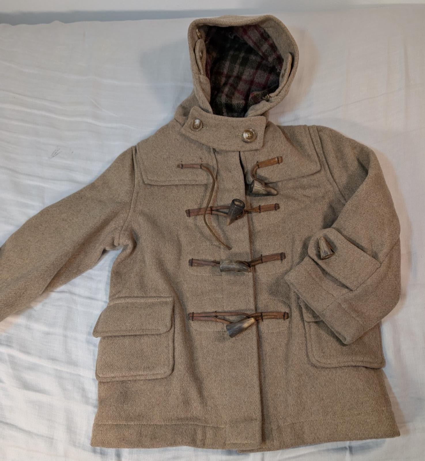 Gloverall, Vintage Original English Duffle Coat by Gloverall Brown Wool Hooded Jacket Size
