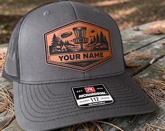 Custom Disc Golf Hat for Men, Richardson 112 Trucker Hat with Name Patch