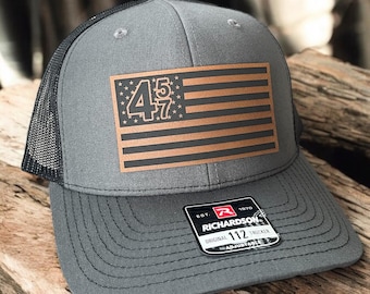 45 47 Hat - American Flag Trucker Hat