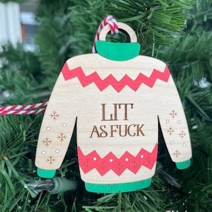 Ugly Christmas Sweater Ornament Funny | Ugly Christmas Sweater Party Gift | Funny Christmas Ornament | Christmas Ornament Handmade