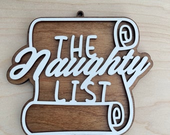 Naughty List Funny Christmas Ornament | Office Christmas Party | White Elephant Gift