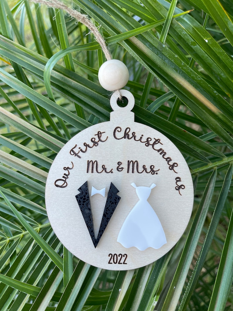 First Christmas Married Ornament 2024 First Christmas Married Ornament