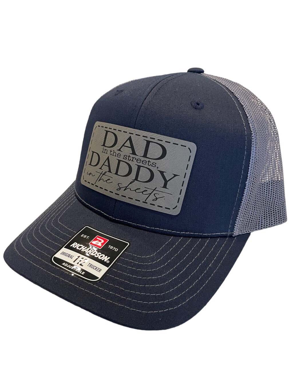 Cappello Da Camionista Con Scritta Divertente Per Papà - 'Dad In The Street, Daddy In The Sheets' - Grigio - Taglia Unica Regolabile