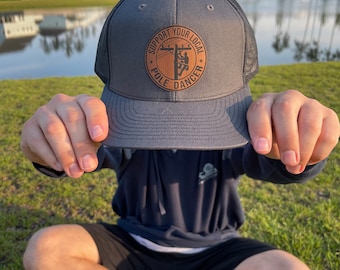 Funny Valentine's Gift for Blue Collar Lineman, Richardson 112 Adjustable Snapback Trucker Patch Hat for Lineman