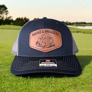 Birdies and Brewskies Richardson 112 Hat, Golf Christmas Gift for Him, Funny Beer Golf Hat, Trucker Hat for Men, Stocking Stuffer Golf Cap
