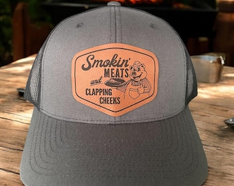 Smokin Meats and Clapping Cheeks Funny Hat Men Inappropriate | BBQ Gift for Man