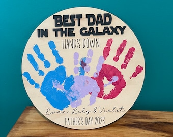 Personalized 'Best Dad in the Galaxy' Wood Sign, Father's Day Gift