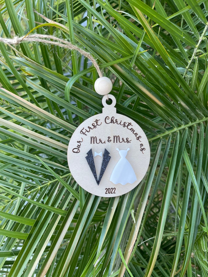 First Christmas Married Ornament 2024 First Christmas Married Ornament