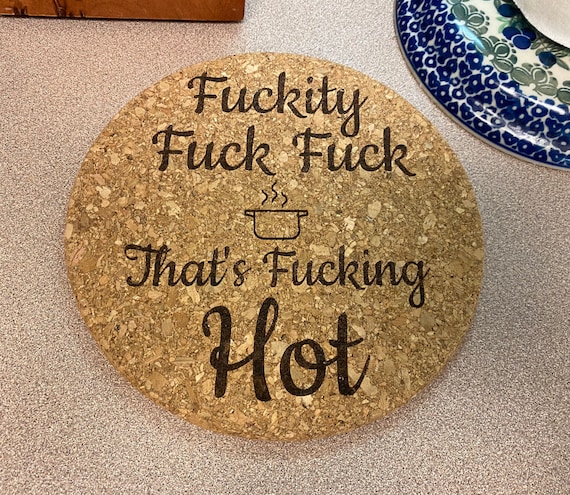 Funny Kitchen Hot Pads, Trivet for Hot Dishes, White Elephant Gift, Hilarious Housewarming Gift, Fun Cork Trivet, Gift for Bachelor Pad