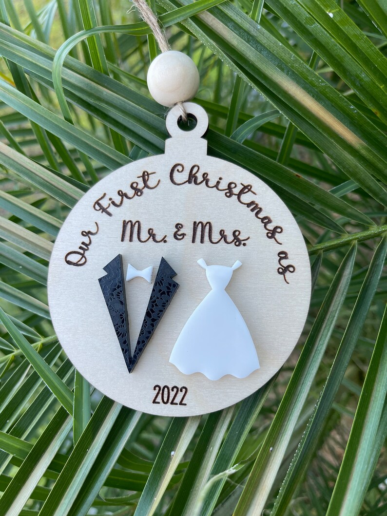 First Christmas Married Ornament 2024 First Christmas Married Ornament