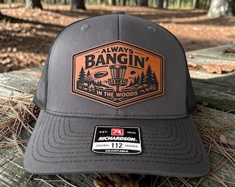 Disc Golf Trucker Hat, Always Bangin' In Woods Patch, Men's Outdoor Apparel