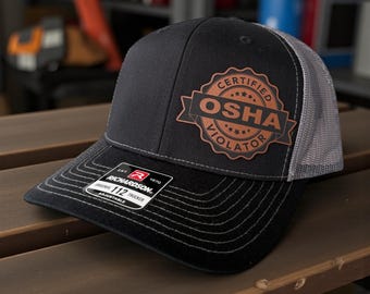 Certified Osha Violator Hat for Men, Funny Richardson 112 Trucker Hat for Blue Collar Worker